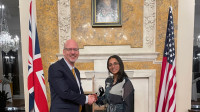 John Hill with Ruqaiyah Patel