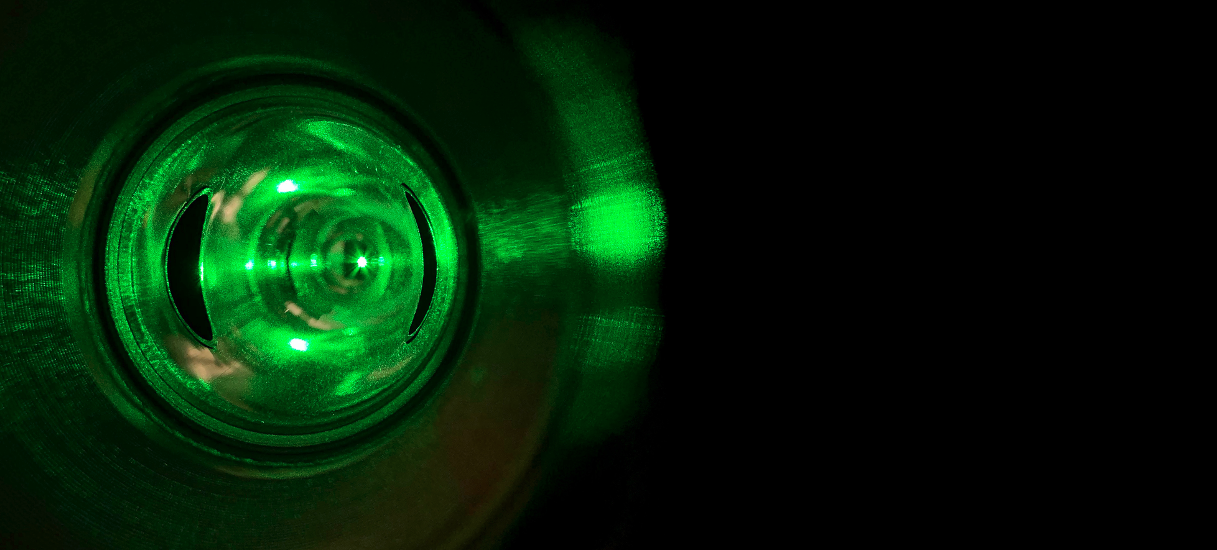 The Compton polarimeter’s laser system, used to measure the parallel spin of electrons, is aligned during the Calcium Radius Experiment at Jefferson Lab. (Jefferson Lab photo/Dave Gaskell)